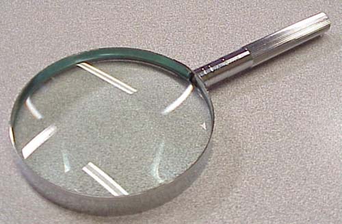 MAGNIFIER, READING GLASS ALL METALLIC